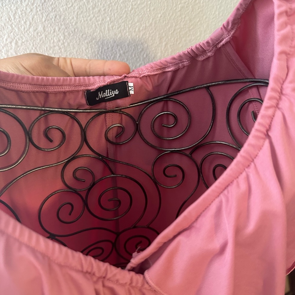 Off-Shoulder Pink Ruffle Bodycon Dress - Picture 5 of 9